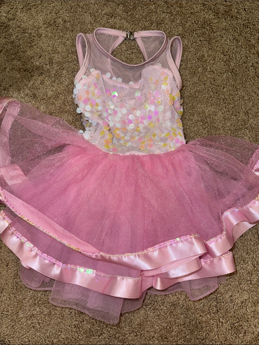 Girls' Pink Sequin Tutu Dance Costume